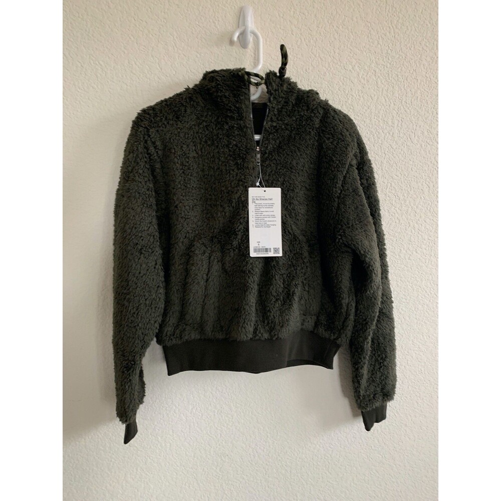 NWT Lululemon Oh So Sherpa Half Zip Dark Olive Size: 6
